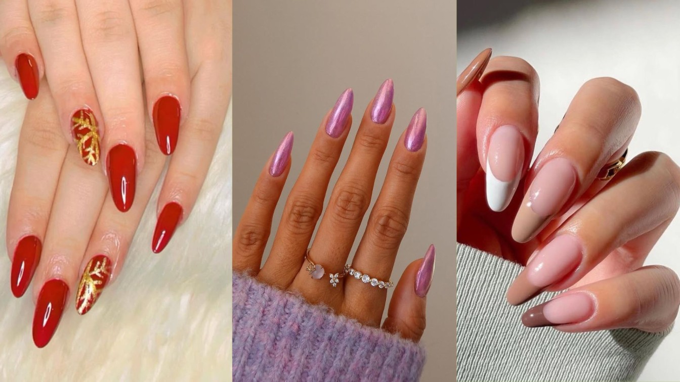 Almond Holiday Nails