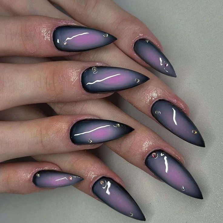 Dark Aura Purple Nail Art Ideas