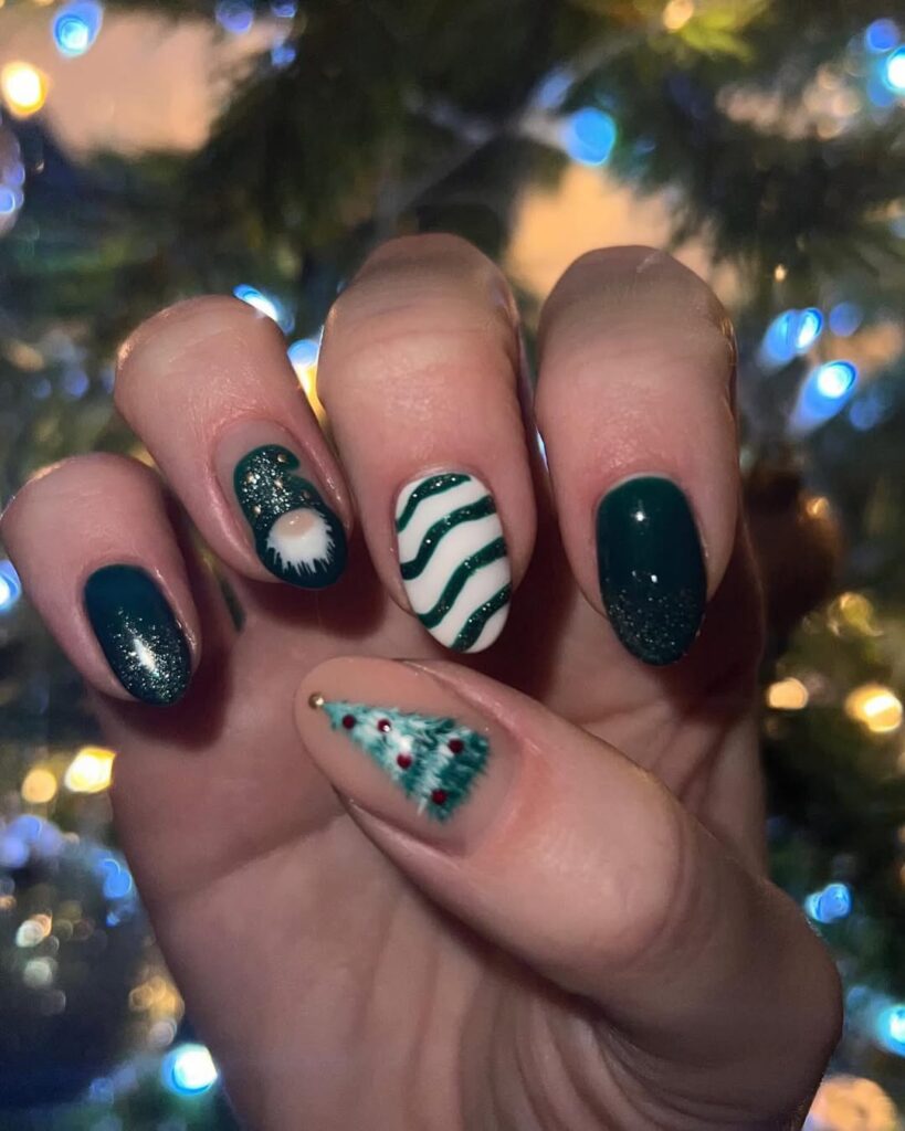 Where to Get Green Christmas Nail Designs Done Professionally