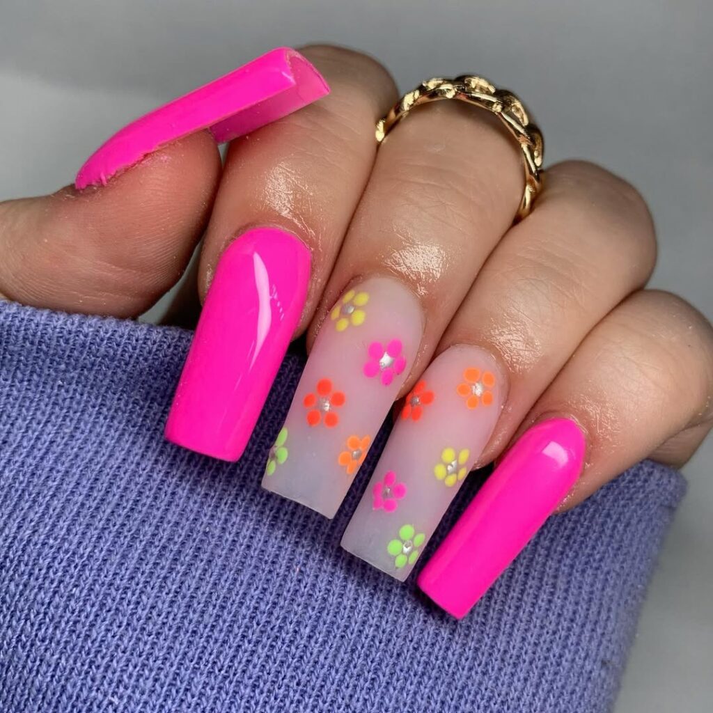 Gradient Neon Nails