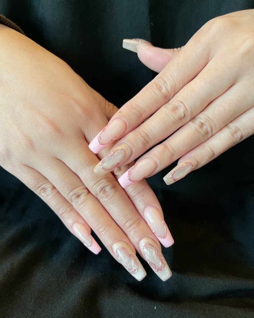 Rose Gold Tip Nail Designs
