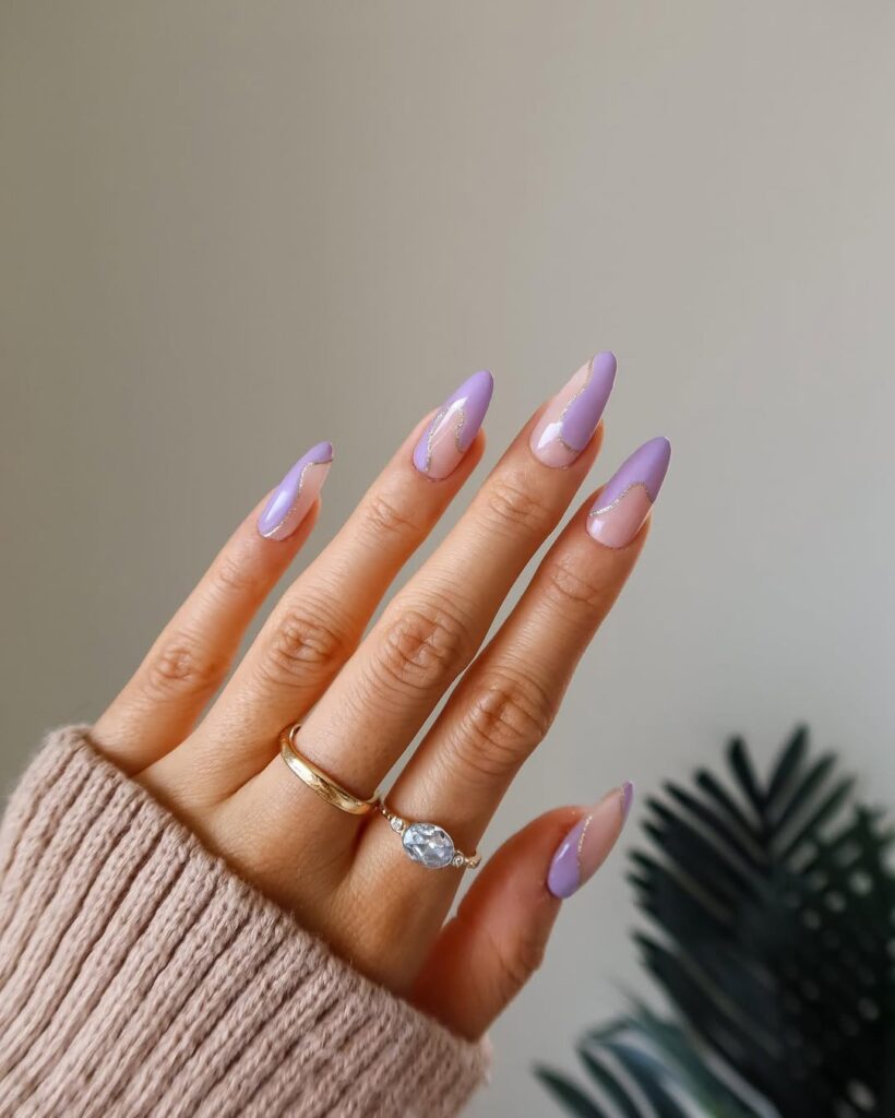 Abstract Plum Nails