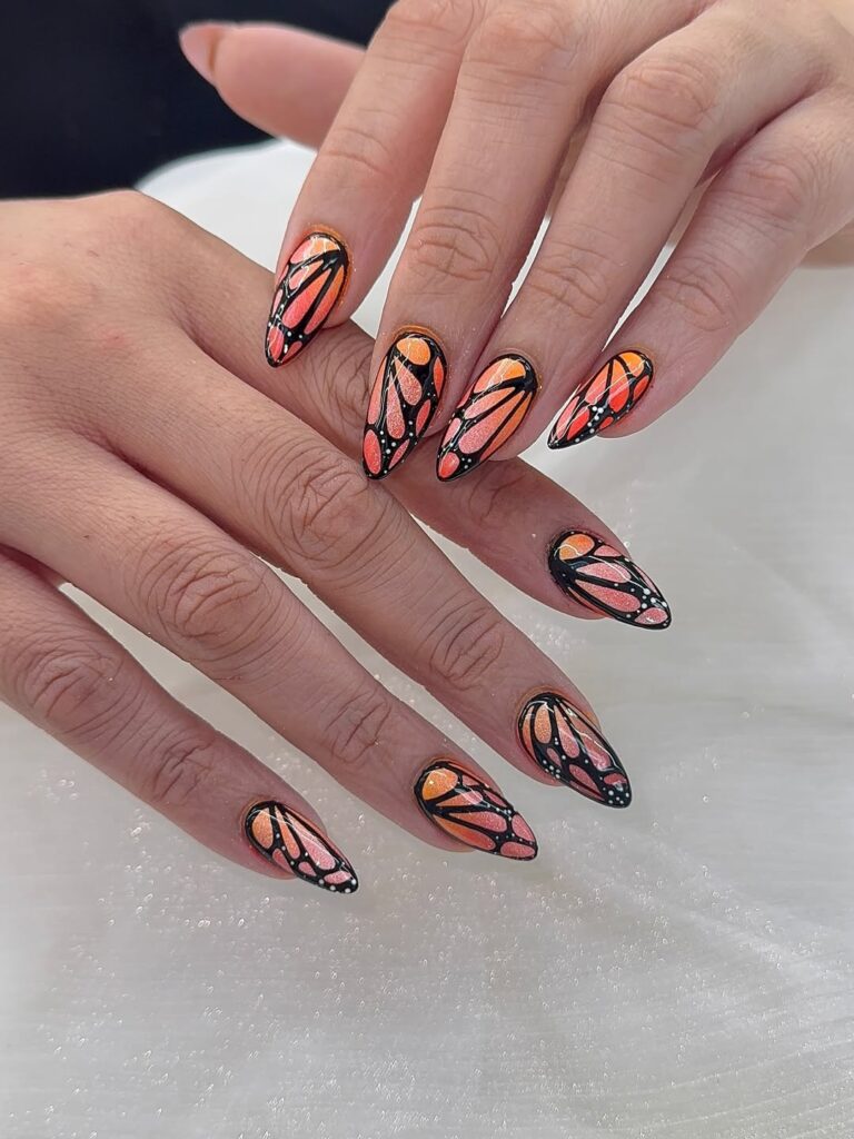 Clear Nails with Floating Hearts