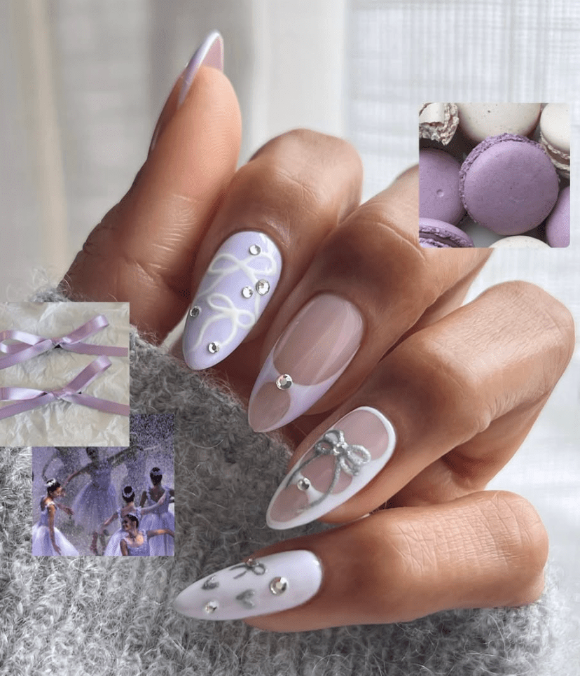 Milky Lavender Purple Nail Art Ideas