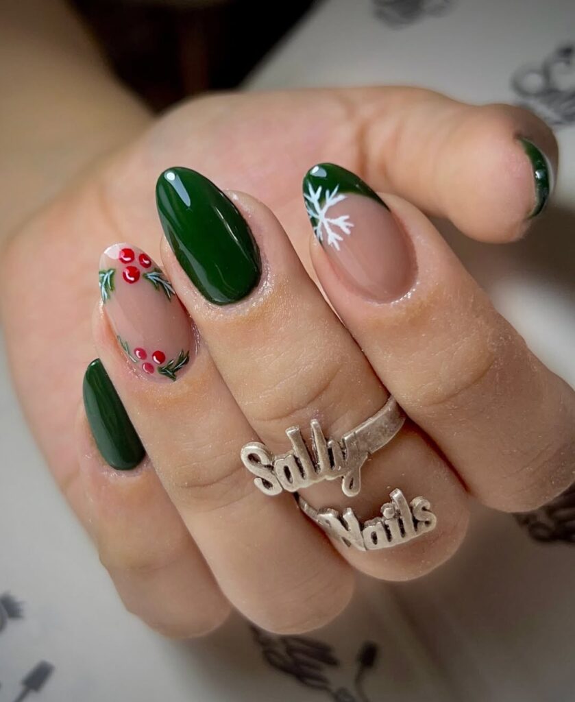 Green Christmas Nails