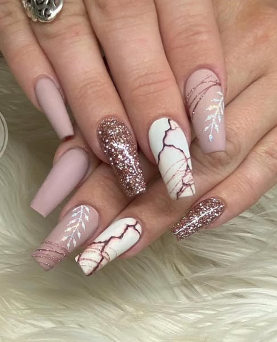 Pink Marble Nails – Artistic & Elegant