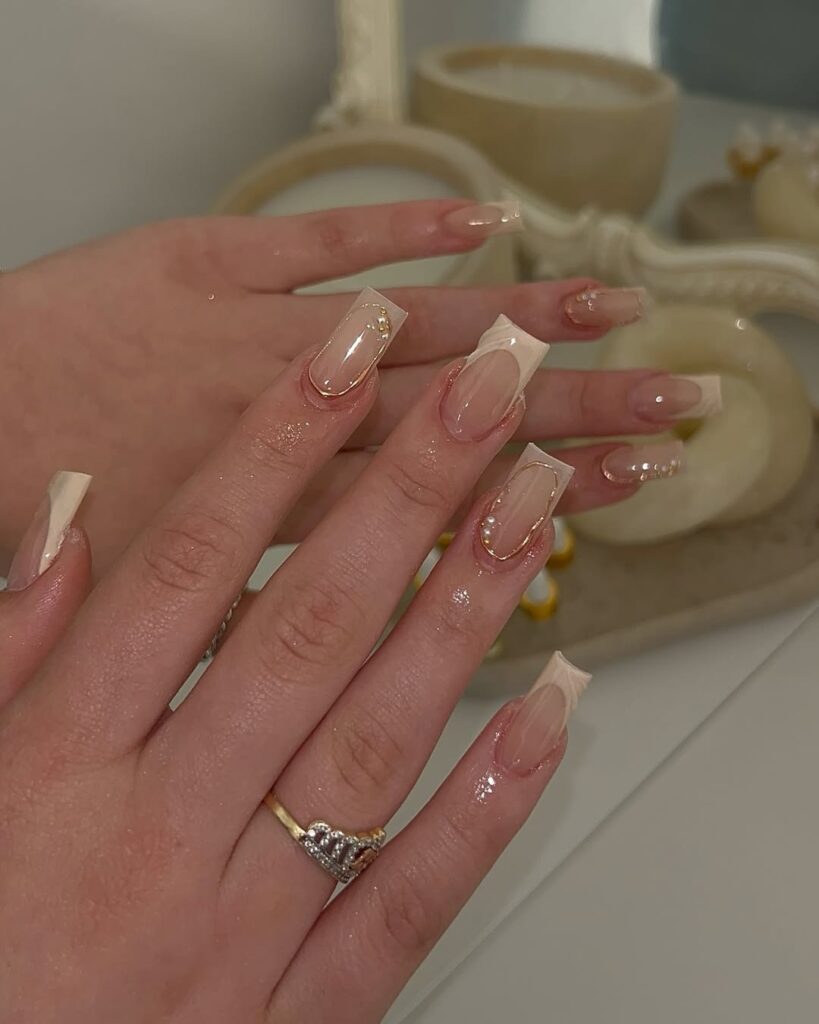 Luxury Clean Girl Nails - neutral BIAB manicure with glossy minimalist finish for timeless elegance