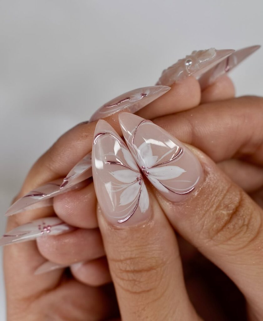 Rocking Different Nail Shapes and Lengths with Rose Gold