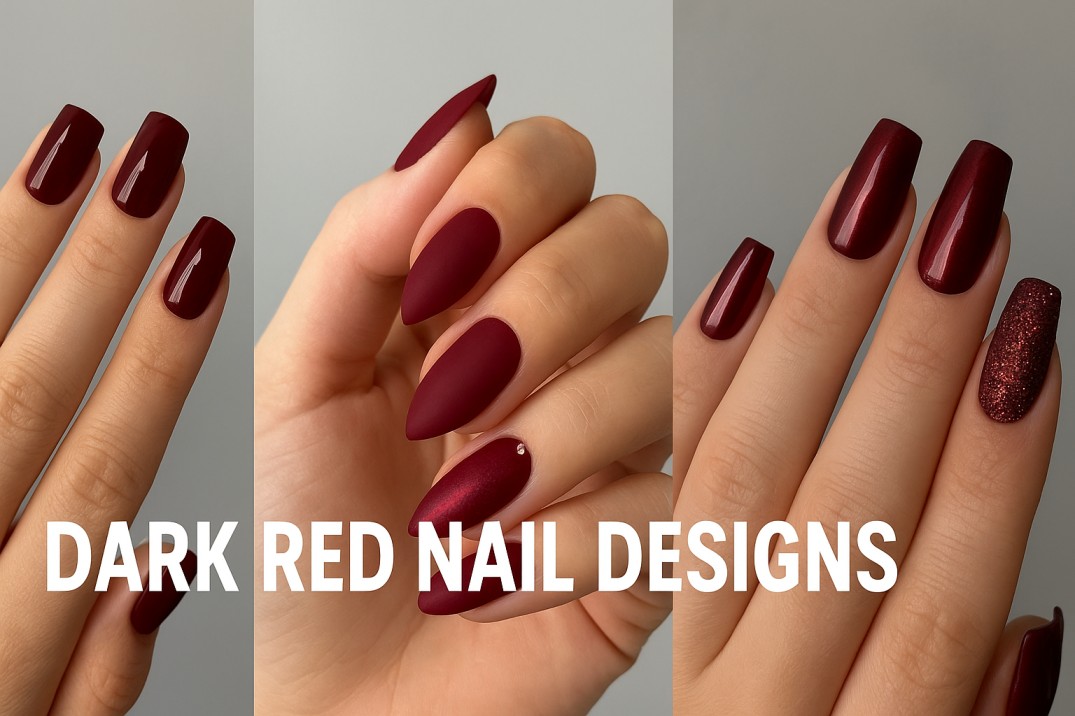 Dark Red Nail Designs