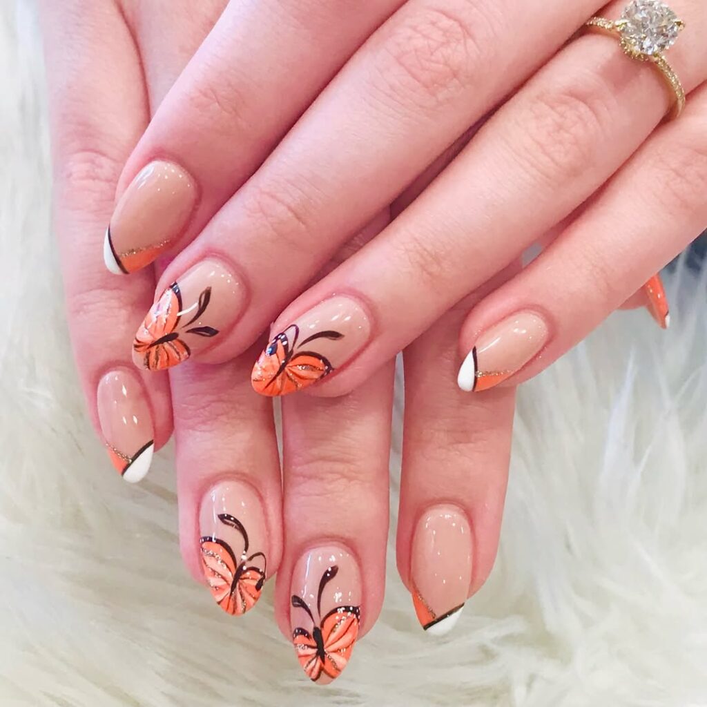 Mismatched Floral Nails