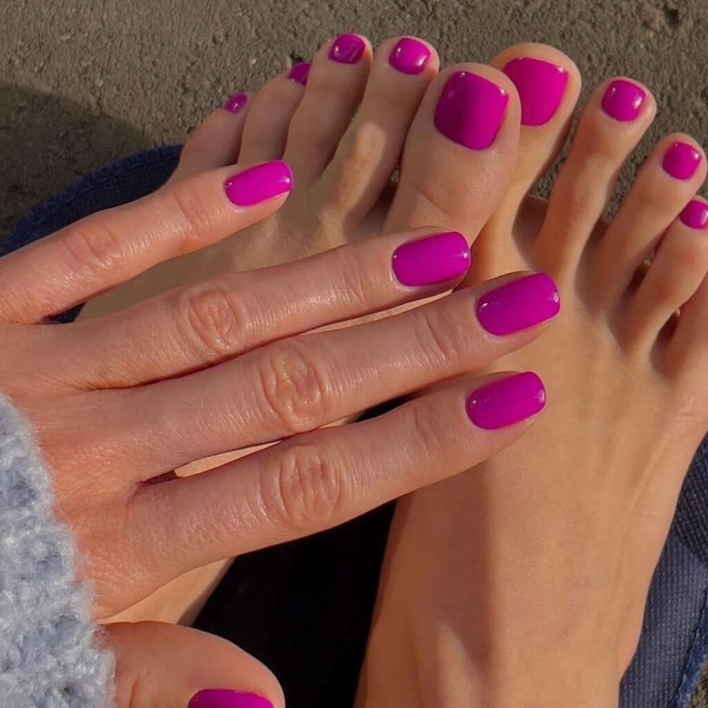Matching Beach Pedicure and Manicure
