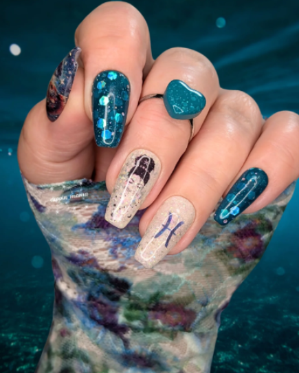 Pisces Constellation Nails