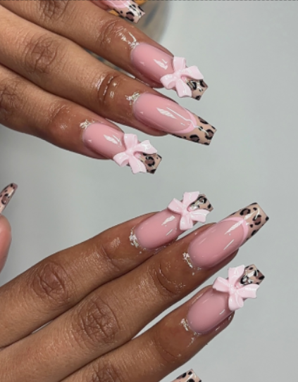 Coffin Nails with Animal Print