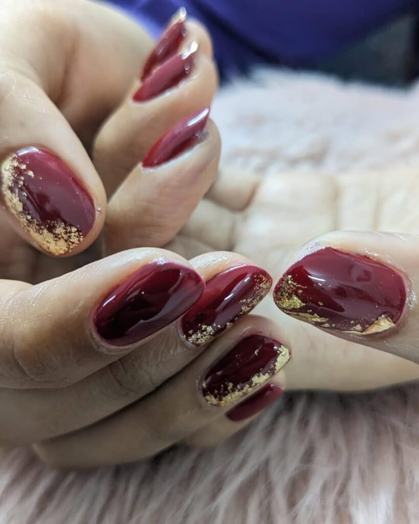 Burgundy Ombre Nails nails