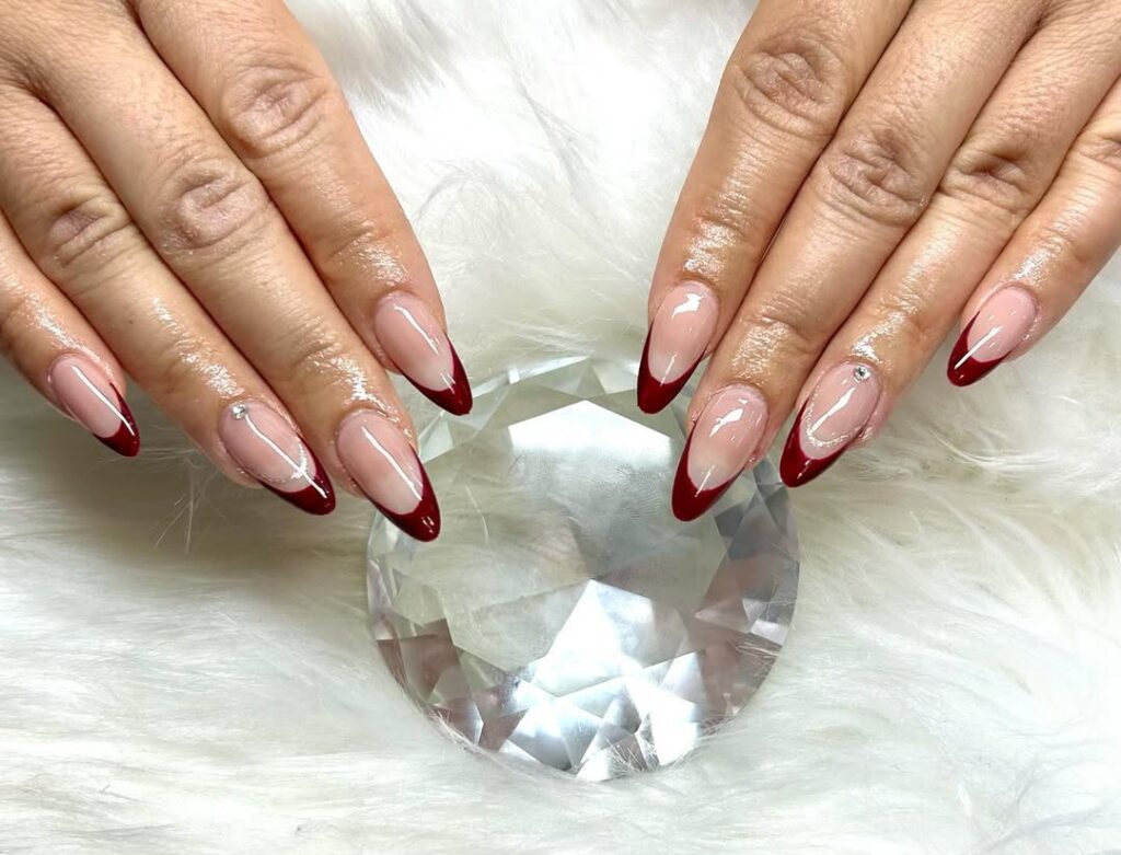 Burgundy French Tips