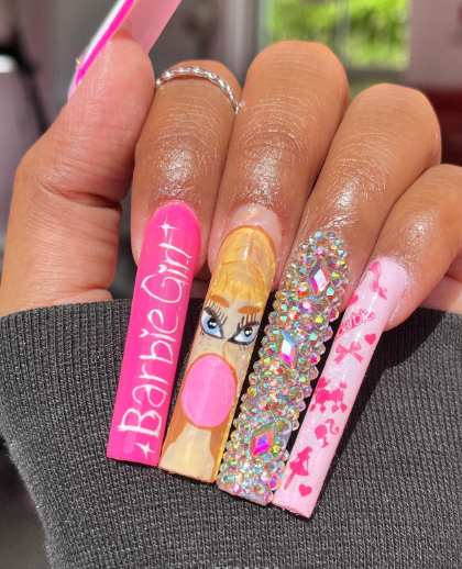 Barbie Cartoon Nails
