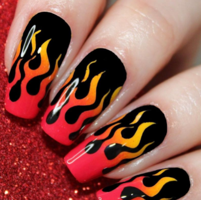 Summer Fire Sunset Nails
