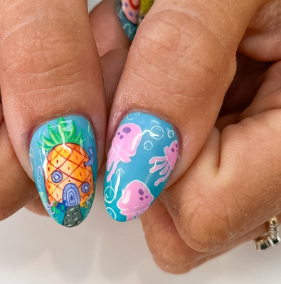 Sandy Cheeks Nails
