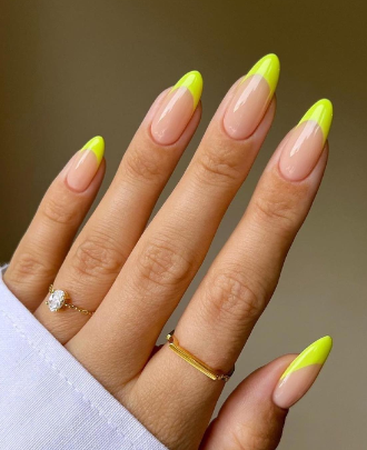 Bright Yellow French Tips