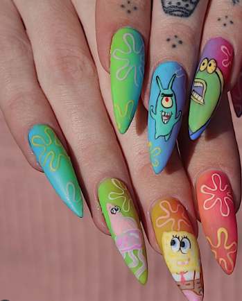  SpongeBob Caveman Nails