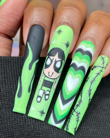 Powerpuff Girls Nails