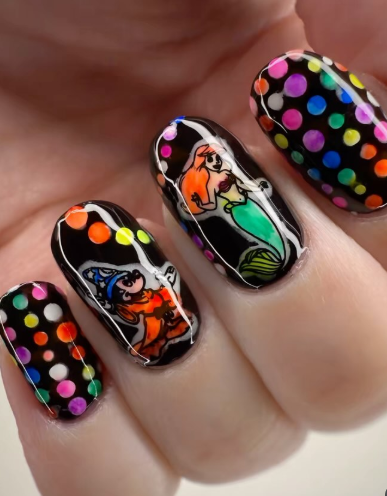 Glow-in-the-Dark Cartoon Nails