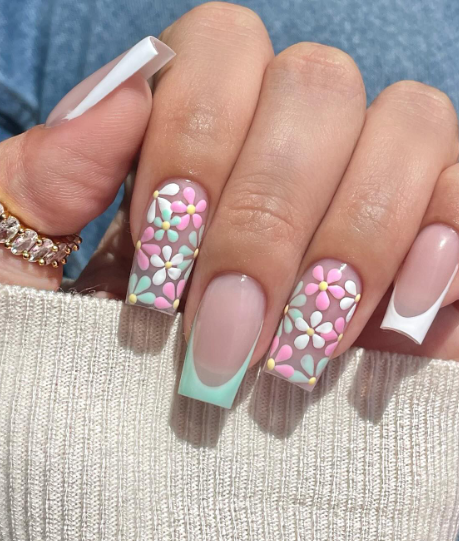 Colorful Coffin Nails