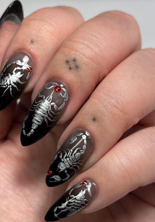 Gothic Scorpio Nails