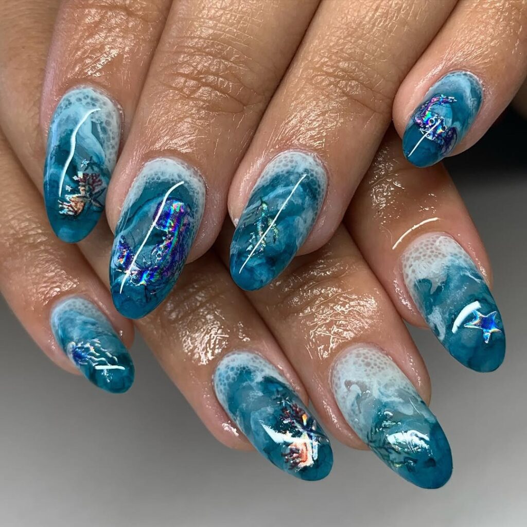 Ocean Wave Nails
