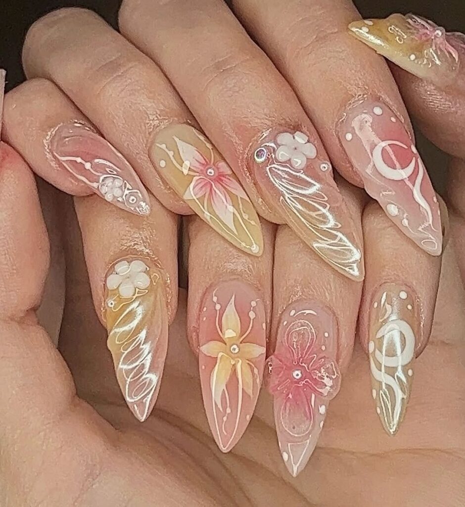 3D Flower Nail Art
