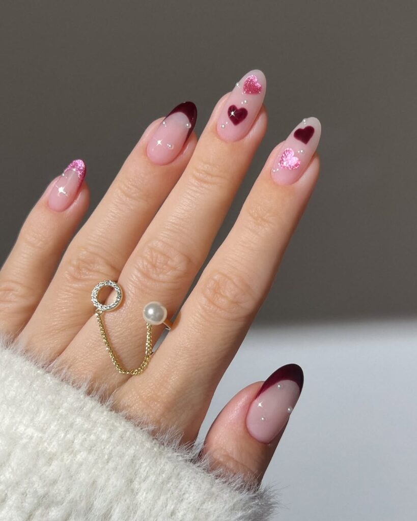 Burgundy Chrome Nails